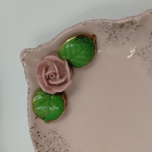 Vintage Made in Japan Ceramic jewelry trinket dish with lid and ring holders - Picture 4 of 11